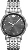 Emporio Armani Kappa Quartz Grey Dial Silver Mesh Bracelet Watch For Men - AR11068 Authentic Buy Shop Now