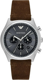 Emporio Armani Zeta Chronograph Gray Dial Brown Leather Strap Watch for Men - AR11080 Authentic Buy Shop Now