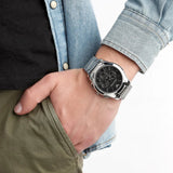 Emporio Armani Valente Chronograph Quartz Black Dial Silver Steel Strap Watch For Men - AR11083 Authentic Buy Shop Now