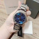 Emporio Armani Valente Quartz Blue Dial Silver Steel Strap Watch For Men - AR11085 Authentic Buy Shop Now