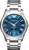 Emporio Armani Valente Quartz Blue Dial Silver Steel Strap Watch For Men - AR11085 Authentic Buy Shop Now