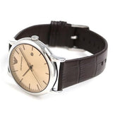 Emporio Armani Luigi Analog Bronze Dial Brown Leather Strap Watch For Men - AR11096 Authentic Buy Shop Now