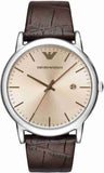 Emporio Armani Luigi Analog Bronze Dial Brown Leather Strap Watch For Men - AR11096 Authentic Buy Shop Now