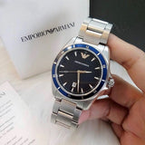 Emporio Armani Sigma Blue Dial Silver Steel Strap Watch for Men - AR11100 Authentic Buy Shop Now