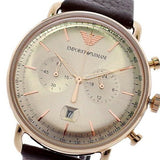 Emporio Armani Aviator Grey Dial Brown Leather Strap Watch For Men - AR11106 Authentic Buy Shop Now