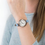 Emporio Armani Aurora Quartz Mother of Pearl White Dial Blue Leather Strap Watch For Women - AR11109 Authentic Buy Shop Now