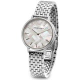 Emporio Armani Mother of Pearl Dial Silver Steel Strap Watch For Women - AR11112 Authentic Buy Shop Now