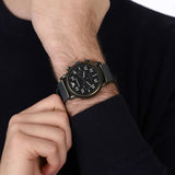 Emporio Armani Luigi Quartz Chronograph Black Dial Green Mesh Bracelet Watch For Men - AR11115 Authentic Buy Shop Now