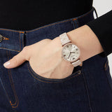 Emporio Armani Analog Grey Dial Pink Leather Strap Watch For Women - AR11126 Authentic Buy Shop Now