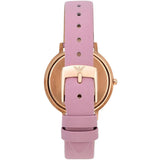 Emporio Armani Kappa Mother Of Pearl White Dial Pink Leather Strap Watch For Women - AR11130 Authentic Buy Shop Now