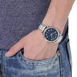 Emporio Armani Luigi Chronograph Blue Dial Silver Steel Strap Watch For Men - AR11132 Authentic Buy Shop Now