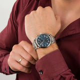 Emporio Armani Luigi Chronograph Blue Dial Silver Steel Strap Watch For Men - AR11132 Authentic Buy Shop Now