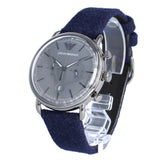 Emporio Armani Aviator Quartz Grey Dial Blue Fabric Strap Watch For Men - AR11144 Authentic Buy Shop Now