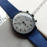 Emporio Armani Aviator Quartz Grey Dial Blue Fabric Strap Watch For Men - AR11144 Authentic Buy Shop Now