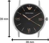 Emporio Armani Kappa Quartz Black Dial Brown Leather Strap Watch For Men - AR11153 Authentic Buy Shop Now