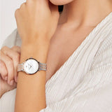 Emporio Armani Modern Slim Analog Mother of Pearl Dial Two Tone Steel Strap Watch For Women - AR11157 Authentic Buy Shop Now