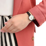 Emporio Armani Modern White Dial Black Leather Strap Watch For Women - AR11159 Authentic Buy Shop Now