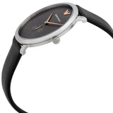 Emporio Armani Modern Slim Quartz Grey Dial Black Leather Strap Watch For Men - AR11162 Authentic Buy Shop Now