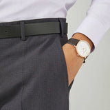 Emporio Armani Modern Slim Analog Silver Dial Brown Leather Strap Watch For Men - AR11163 Authentic Buy Shop Now