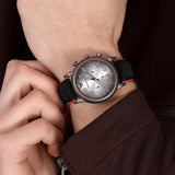 Emporio Armani Chronograph Quartz Grey Dial Black Leather Strap Watch For Men - AR11174 Authentic Buy Shop Now