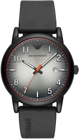 Emporio Armani Luigi Gray Dial Black Silicon Strap Watch for Men - AR11176 Authentic Buy Shop Now