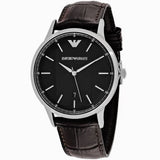 Emporio Armani Renato Quartz Black Dial Brown Leather Strap Watch For Men - AR11187 Authentic Buy Shop Now