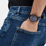 Emporio Armani Renato Quartz Blue Dial Blue Leather Strap Watch For Men - AR11190 Authentic Buy Shop Now