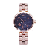 Emporio Armani Arianna Black Dial Rose Gold Stainless Steel Watch For Women - AR11197 Authentic Buy Shop Now