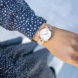 Emporio Armani Arianna Mother of Pearl Dial Pink Leather Strap Watch For Women - AR11199 Authentic Buy Shop Now