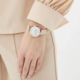 Emporio Armani Arianna Mother of Pearl Dial Pink Leather Strap Watch For Women - AR11199 Authentic Buy Shop Now