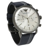 Emporio Armani Aviator Silver Dial Two Tone Leather Strap Watch for Men - AR11202 Authentic Buy Shop Now