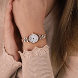 Emporio Armani Gianni T-Bar Mother of Pearl Dial Rose Gold Steel Strap Watch For Women - AR11203 Authentic Buy Shop Now