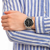 Emporio Armani Giovanni Chronograph Black Dial Silver Steel Strap Watch For Men - AR11208 Authentic Buy Shop Now