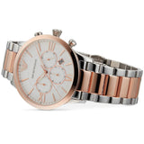 Emporio Armani Giovanni Chronograph Quartz White Dial Two Tone Steel Strap Watch For Men - AR11209 Authentic Buy Shop Now