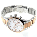 Emporio Armani Giovanni Chronograph Quartz White Dial Two Tone Steel Strap Watch For Men - AR11209 Authentic Buy Shop Now