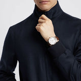 Emporio Armani Giovanni Quartz White Dial Brown Leather Strap Watch For Men - AR11211 Authentic Buy Shop Now