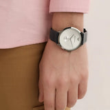 Emporio Armani Modern Slim Analog Silver Dial Blue Leather Strap Watch For Men - AR11214 Authentic Buy Shop Now