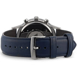 Emporio Armani Renato Chronograph Blue Dial Black Leather Strap Watch For Men - AR11216 Authentic Buy Shop Now