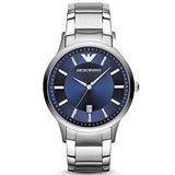 Emporio Armani Giovanni Quartz Blue Dial Silver Steel Strap Watch For Men - AR11227 Authentic Buy Shop Now