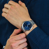 Emporio Armani Giovanni Quartz Blue Dial Silver Steel Strap Watch For Men - AR11227 Authentic Buy Shop Now