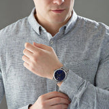 Emporio Armani Luigi Quartz Blue Dial Silver Mesh Bracelet Watch For Men - AR11230 Authentic Buy Shop Now