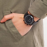 Emporio Armani Aviator Chronograph Black Dial Black Mesh Bracelet Watch For Men - AR11264 Authentic Buy Shop Now