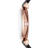 Emporio Armani Gianni T-Bar White Dial Black Leather Strap Watch for Women - AR11270 Authentic Buy Shop Now