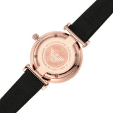 Emporio Armani Gianni T-Bar White Dial Black Leather Strap Watch for Women - AR11270 Authentic Buy Shop Now