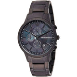 Emporio Armani Renato Chronograph Mother of Pearl Black Dial Black Steel Strap Watch For Men - AR11275 Authentic Buy Shop Now