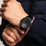 Emporio Armani Renato Black Dial Black Leather Strap Watch for Men - AR11276 Authentic Buy Shop Now