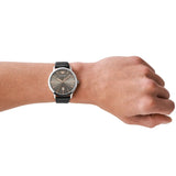Emporio Armani Ruggero Grey Dial Black Leather Strap Watch for Men - AR11277 Authentic Buy Shop Now