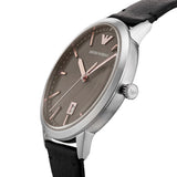 Emporio Armani Ruggero Grey Dial Black Leather Strap Watch for Men - AR11277 Authentic Buy Shop Now