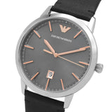 Emporio Armani Ruggero Grey Dial Black Leather Strap Watch for Men - AR11277 Authentic Buy Shop Now