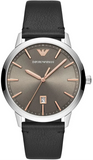Emporio Armani Ruggero Grey Dial Black Leather Strap Watch for Men - AR11277 Authentic Buy Shop Now